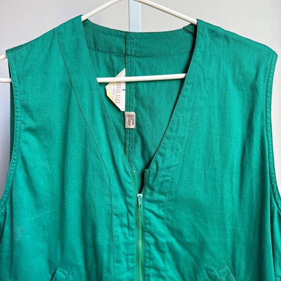 Sahara Club sz M green 100% cotton Vintage 80s vest - Picture 2 of 8